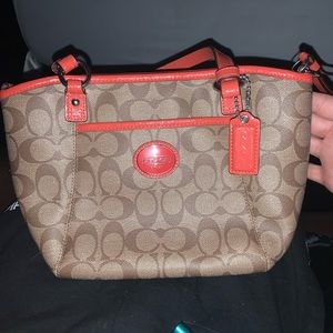 Coach Leather/Monogram purse
